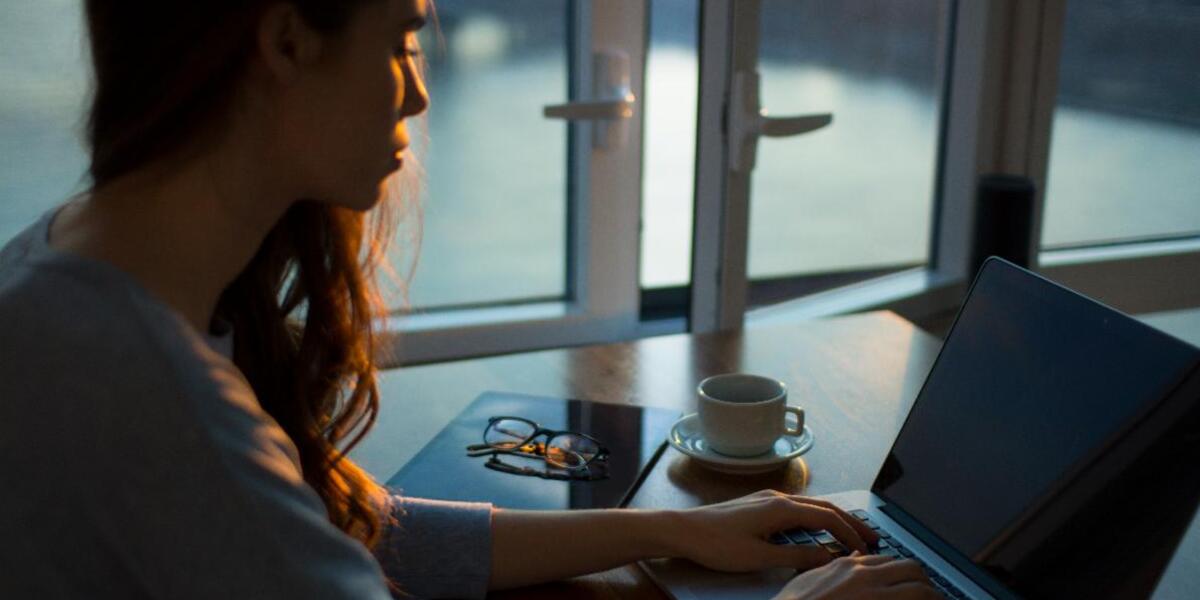 woman working from home