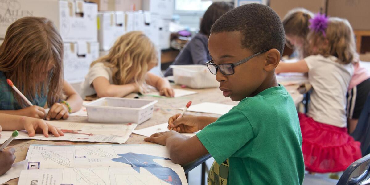 Young Boy in School