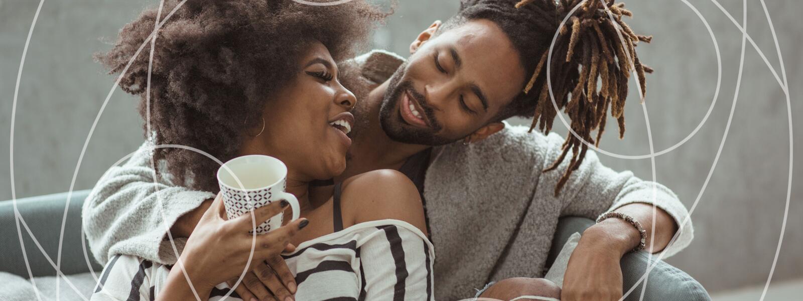 Couple laughing together