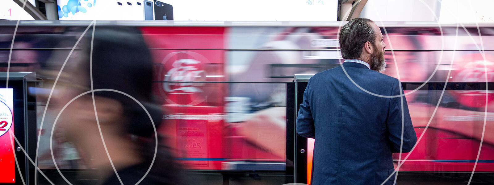 Man waiting for train