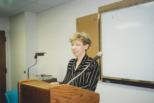 dr cheryl rampage at podium