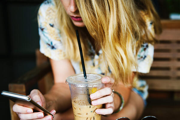 girl with coffee cup