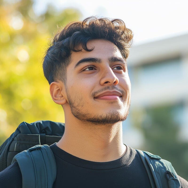 Man with a backpack